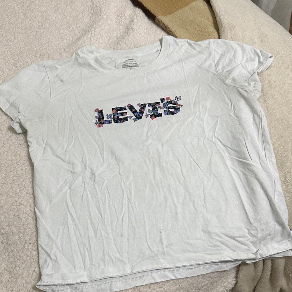 Levi's White Tee with Floral Logo